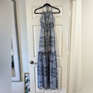 NWT BCBGeneration blue maxi halter flow dress.